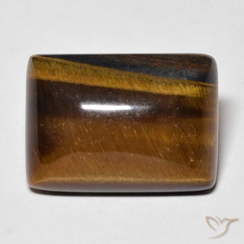 14.98ct Naturale Medium Light-Brown Occhio di tigre, Taglio a baguette, Opaco