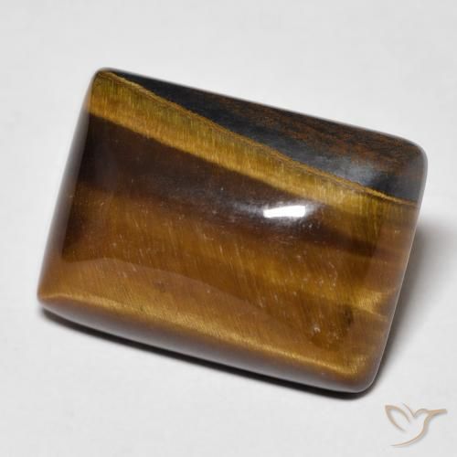 Occhio di tigre Medium Light-Brown naturale da 14.98 ct, Taglio a baguette, Opaco