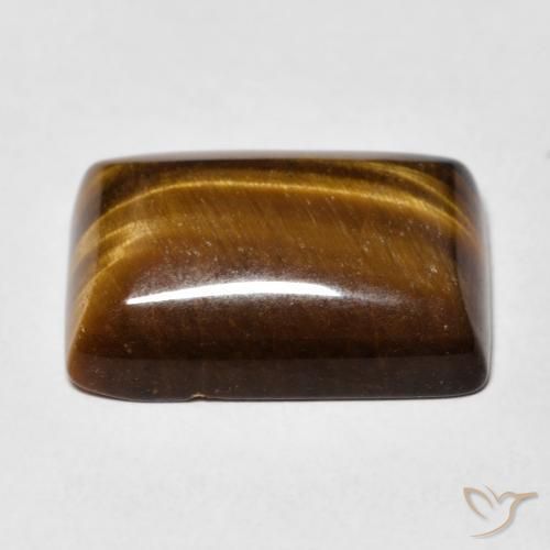 Occhio di tigre Medium Light-Brown naturale da 14.98 ct, Taglio a baguette, Opaco