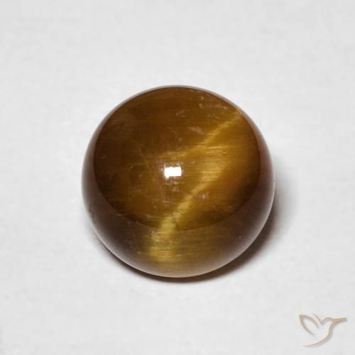 2.32ct Naturale Marrone dorato Occhio di tigre, Rotondo, Opaco