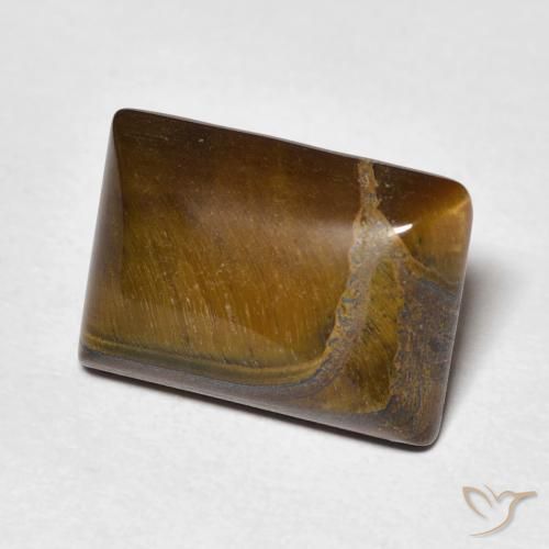 Occhio di tigre Marrone dorato naturale da 7.10 ct, Taglio a baguette, Opaco