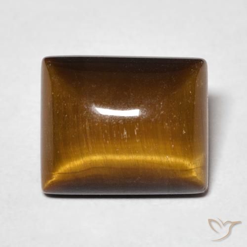 6.47ct Naturale Marrone dorato Occhio di tigre, Taglio a baguette, Opaco