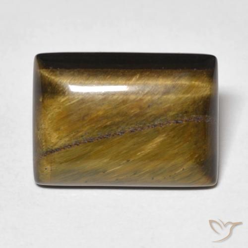 12.70ct Naturale Marrone medio Occhio di tigre, Taglio a baguette, Opaco