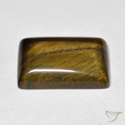 Occhio di tigre Marrone medio naturale da 12.70 ct, Taglio a baguette, Opaco