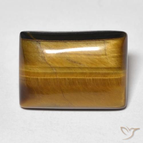 Occhio di tigre Marrone caldo naturale da 13.82 ct, Taglio a baguette, Opaco