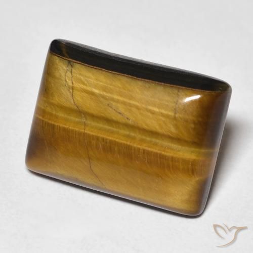 Occhio di tigre Marrone caldo naturale da 13.82 ct, Taglio a baguette, Opaco