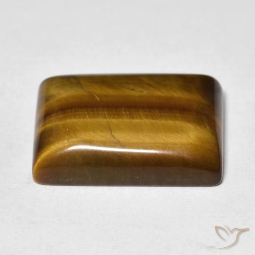 Occhio di tigre Marrone caldo naturale da 13.82 ct, Taglio a baguette, Opaco