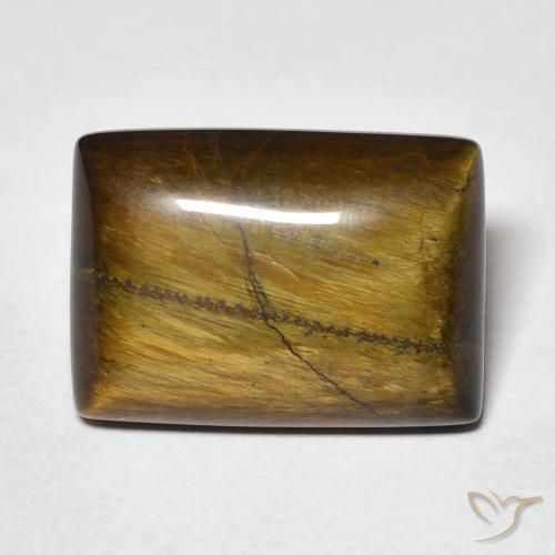 12.80ct Naturale Marrone caldo Occhio di tigre, Taglio a baguette, Opaco