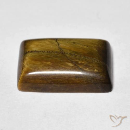 Occhio di tigre Marrone caldo naturale da 12.80 ct, Taglio a baguette, Opaco