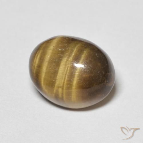 Occhio di tigre Marrone medio naturale da 4.09 ct, Ovale, Opaco