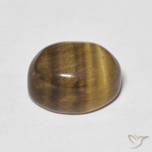 Occhio di tigre Marrone medio naturale da 4.09 ct, Ovale, Opaco