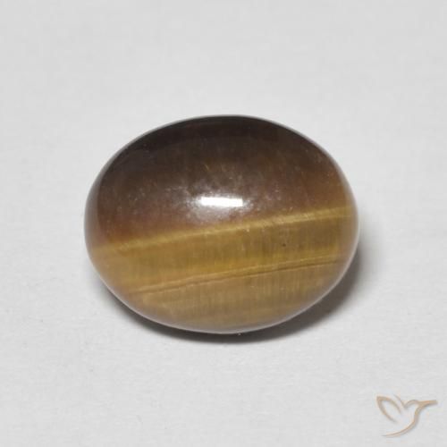 3.02ct Naturale Marrone giallastro Occhio di tigre, Ovale, Opaco