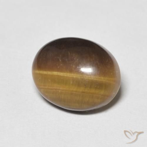 Occhio di tigre Marrone giallastro naturale da 3.02 ct, Ovale, Opaco