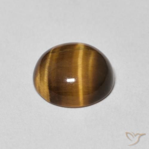 Occhio di tigre Marrone giallastro naturale da 1.64 ct, Rotondo, Opaco