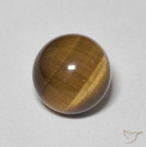 2.44ct Naturale Marrone medio Occhio di tigre, Rotondo, Opaco