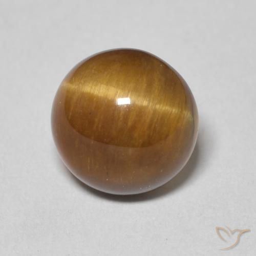 2.17ct Naturale Marrone medio Occhio di tigre, Rotondo, Opaco
