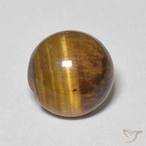 2.31ct Naturale Marrone medio Occhio di tigre, Rotondo, Opaco