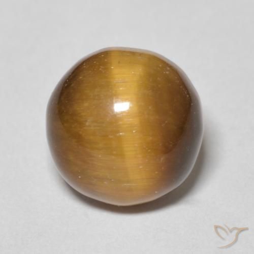 4.29ct Naturale Marrone caldo Occhio di tigre, Rotondo, Opaco