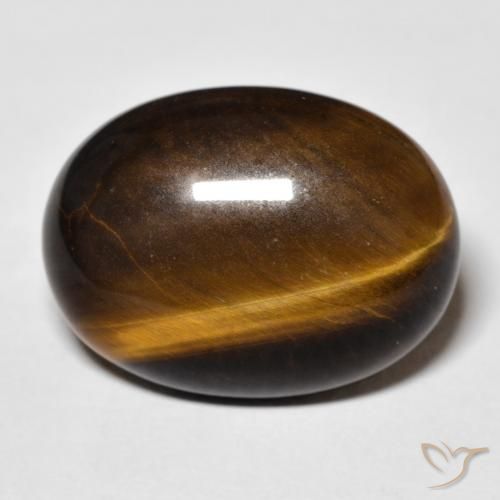 14.23ct Naturale Medium Dark-Brown Occhio di tigre, Ovale, Opaco