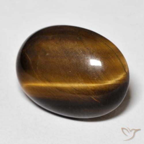 Occhio di tigre Medium Dark-Brown naturale da 14.23 ct, Ovale, Opaco