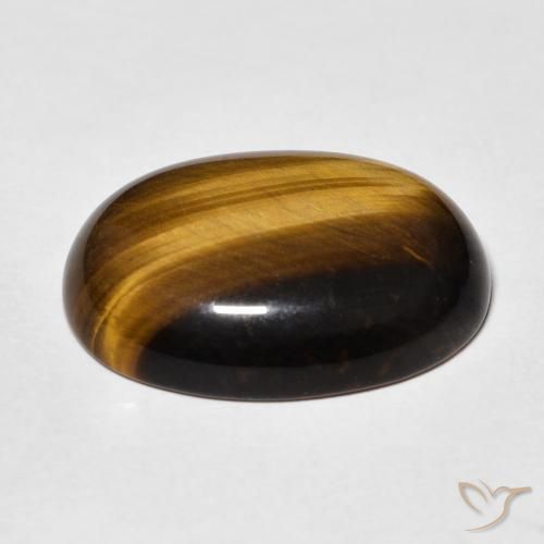Occhio di tigre Medium Dark-Brown naturale da 14.23 ct, Ovale, Opaco