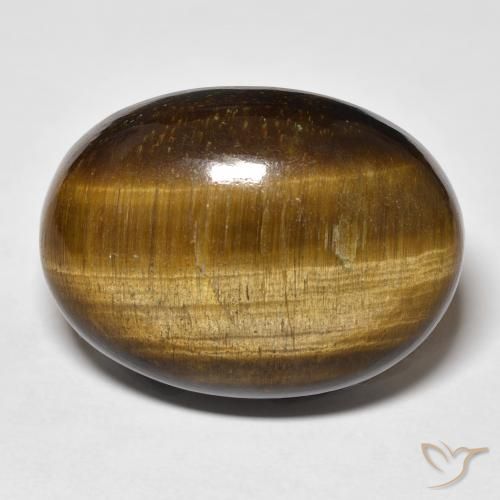 36.66ct Naturale Medium Light-Brown Occhio di tigre, Ovale, Opaco
