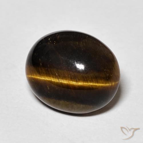 Occhio di tigre Medium Dark-Brown naturale da 4.79 ct, Ovale, Opaco