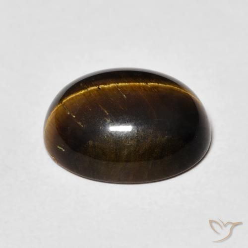 Occhio di tigre Medium Dark-Brown naturale da 4.79 ct, Ovale, Opaco