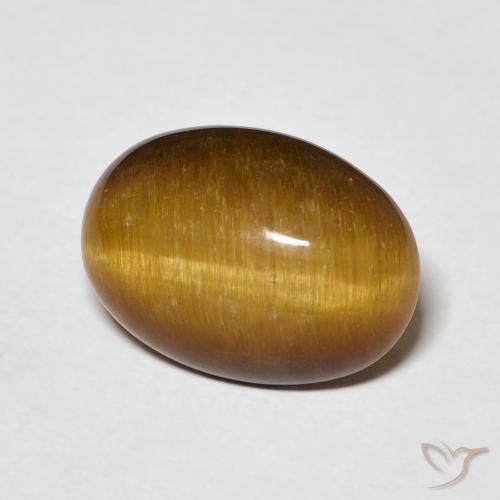 Occhio di tigre Marrone giallastro naturale da 4.52 ct, Ovale, Opaco