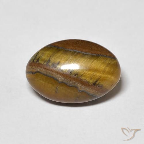 4.24ct Naturale Marrone giallastro Occhio di tigre, Ovale, Opaco