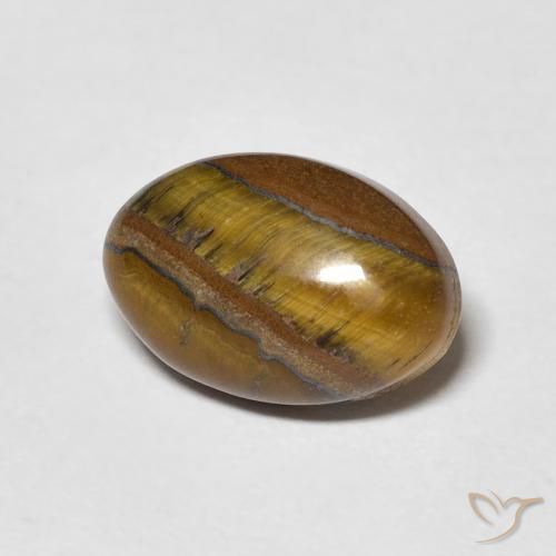 Occhio di tigre Marrone giallastro naturale da 4.24 ct, Ovale, Opaco