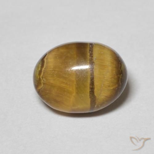 1.60ct Naturale Marrone caldo Occhio di tigre, Ovale, Opaco