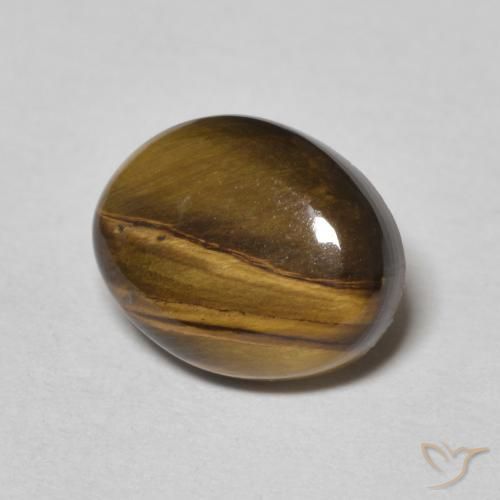 Occhio di tigre Marrone dorato naturale da 3.27 ct, Ovale, Opaco