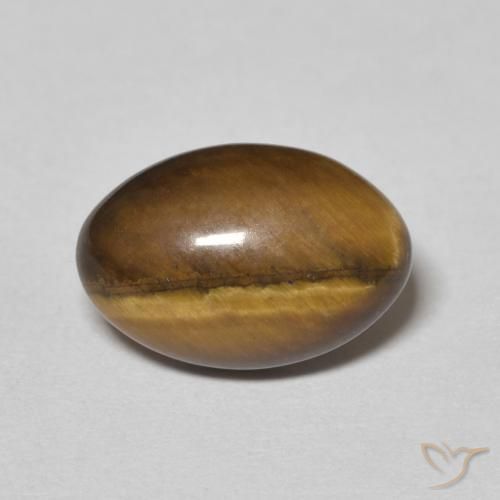 Occhio di tigre Marrone giallastro naturale da 3.78 ct, Ovale, Opaco