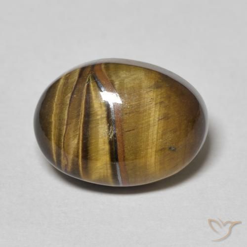 Occhio di tigre Marrone giallastro naturale da 6.95 ct, Ovale, Opaco