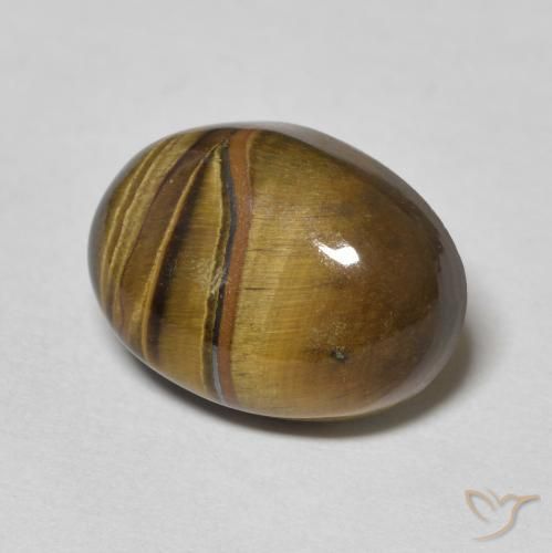 Occhio di tigre Marrone giallastro naturale da 6.95 ct, Ovale, Opaco