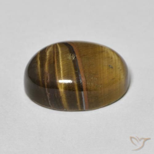 Occhio di tigre Marrone giallastro naturale da 6.95 ct, Ovale, Opaco