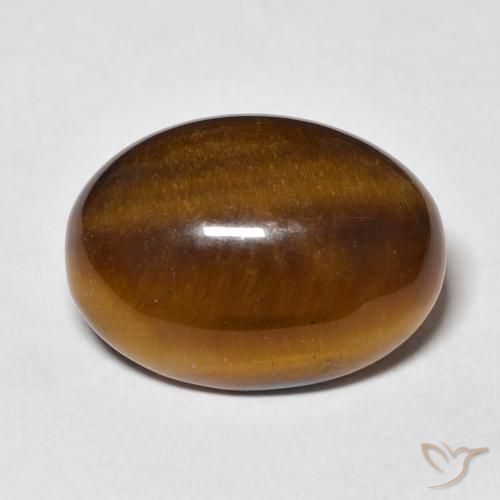 11.06ct Naturale Marrone caldo Occhio di tigre, Ovale, Opaco