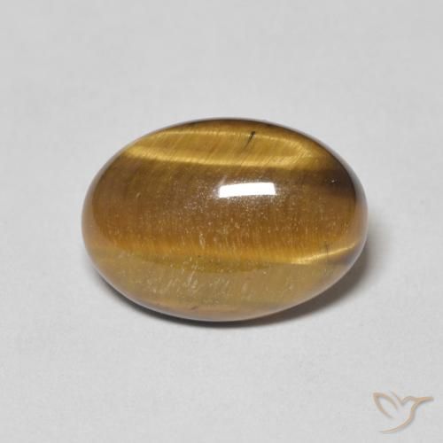 Occhio di tigre Marrone giallastro naturale da 5.46 ct, Ovale, Opaco