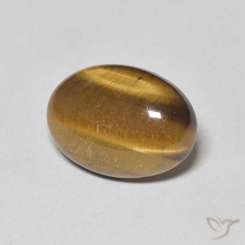 Occhio di tigre Marrone giallastro naturale da 5.46 ct, Ovale, Opaco