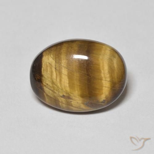 8.10ct Naturale Marrone giallastro Occhio di tigre, Ovale, Opaco