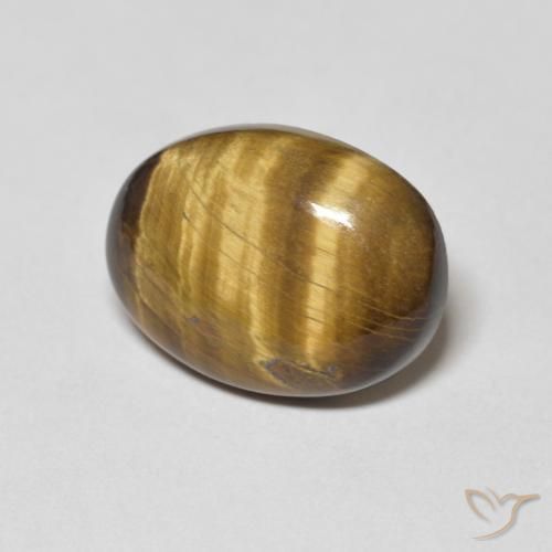 Occhio di tigre Marrone giallastro naturale da 8.10 ct, Ovale, Opaco