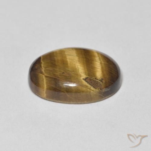 Occhio di tigre Marrone giallastro naturale da 8.10 ct, Ovale, Opaco