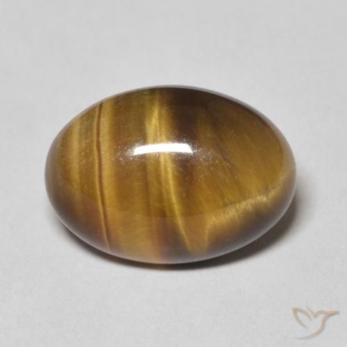 Occhio di tigre Marrone giallastro naturale da 6.02 ct, Ovale, Opaco