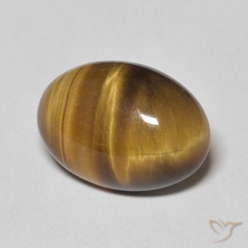Occhio di tigre Marrone giallastro naturale da 6.02 ct, Ovale, Opaco