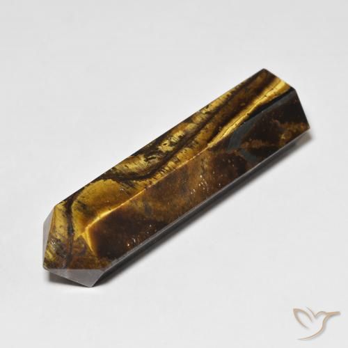 36.44ct Naturale Marrone giallastro Occhio di tigre, Taglio a fantasia, Opaco