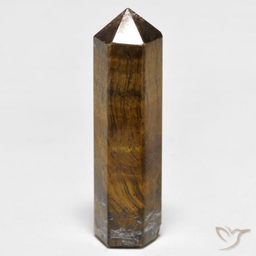 17.80ct Naturale Marrone giallastro Occhio di tigre, Taglio a fantasia, Opaco