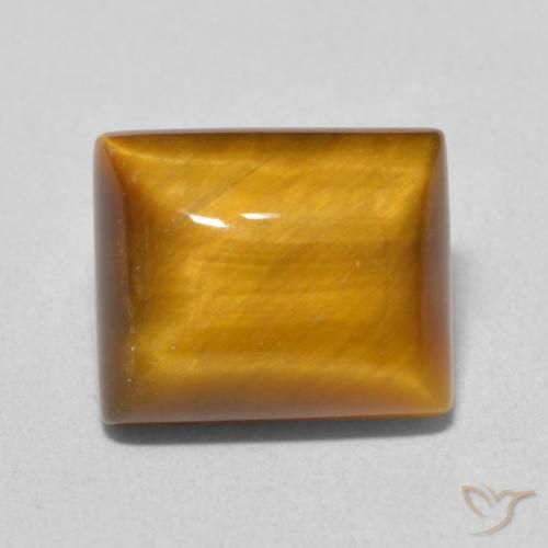 6.15ct Naturale Medium Light-Brown Occhio di tigre, Taglio a baguette, Opaco