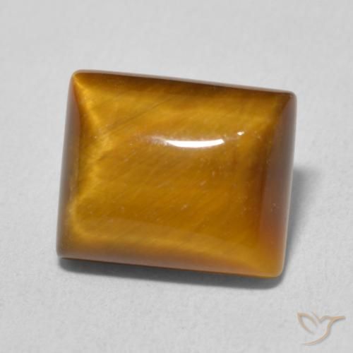 Occhio di tigre Medium Light-Brown naturale da 6.15 ct, Taglio a baguette, Opaco