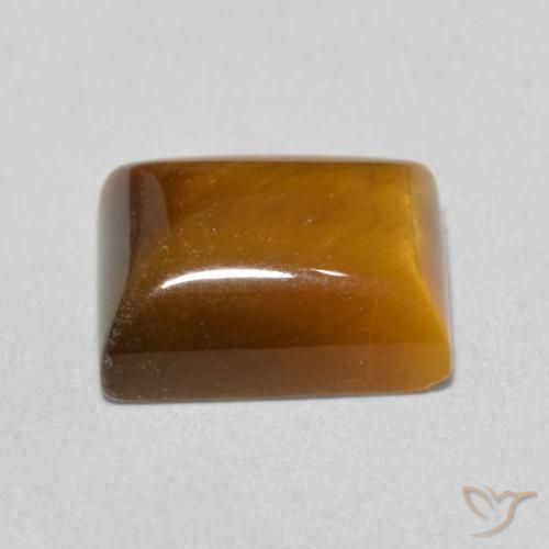 Occhio di tigre Medium Light-Brown naturale da 6.15 ct, Taglio a baguette, Opaco